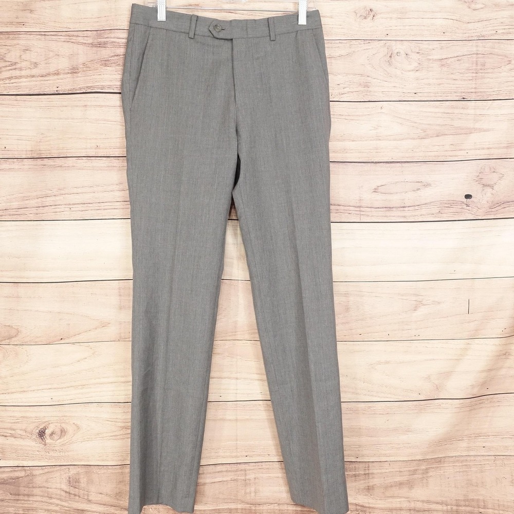 Bar III Dress Pants Mens 30x32 Gray Wool Extra Slim Tapered Business Office